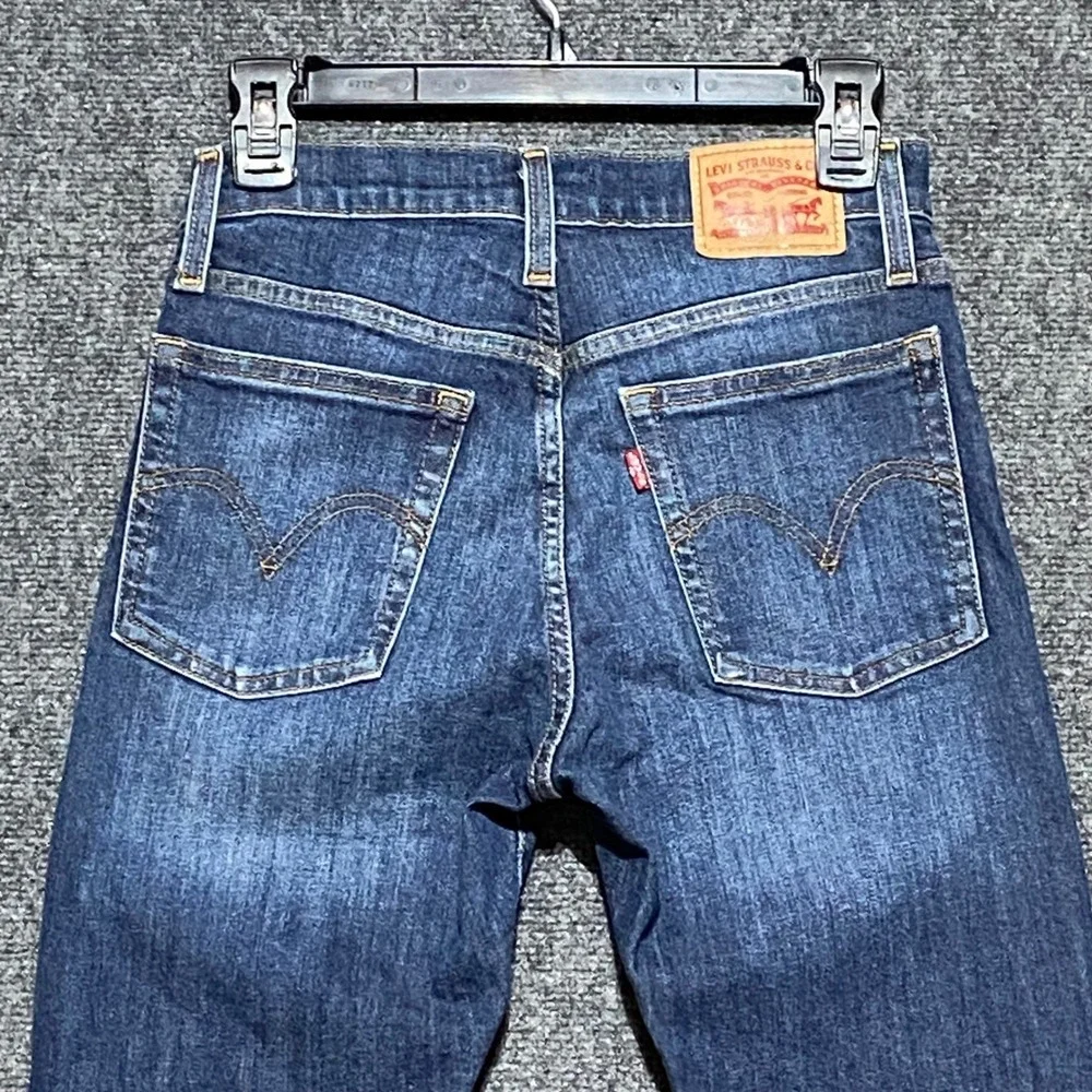 Levi's Wedgie Skinny Jeans Dark Wash High Rise Raw Hem Button‎ Fly Size 26